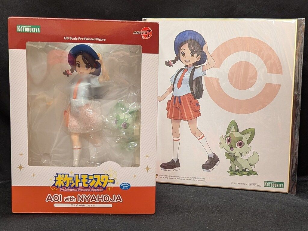 フィギュア ARTFX J アオイ with ニャオハ ＆ イラスト色紙