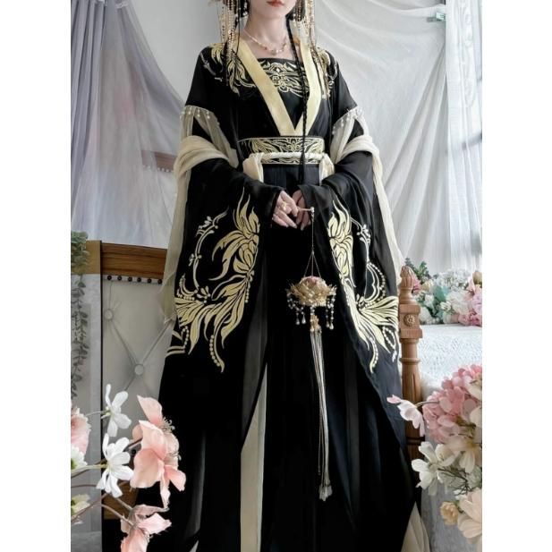 中華コスプレ衣装 大人 男女兼用 中国古代服装 皇帝 黄袍 仮装 変装 王冠 宝冠 ハロウィン衣装 レディース メンズ おしゃれ 黒に金プリント