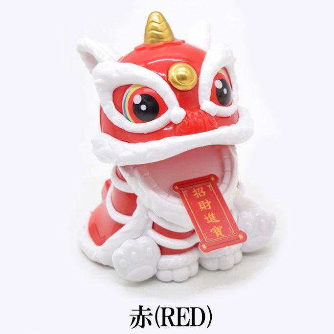 獅子舞置物 2体セット 赤と青 開運 獅子 置物 風水 玄関 狛犬 風水グッズ 開運グッズ 魔除け