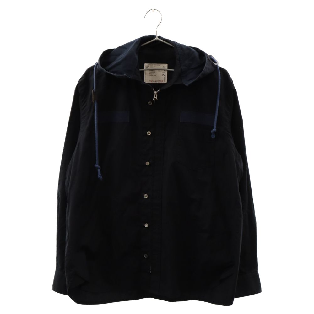 Sacai (サカイ) 20SS Poplin Hoodie ジップアップ 長袖シャツ  