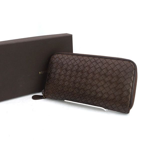 BOTTEGA VENETA | ボッテガ ヴェネタ イントレチャート ラウンドファスナー 長財布 ブラウン B01410241N 財布|サイフ|ウォレット|wallet|コイン ブランド