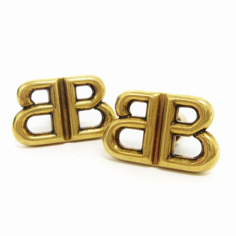 BALENCIAGA BB XS STUD ピアス ゴールド ホワイト の ウィメンズ BB XS Stud ピアス スニーカー