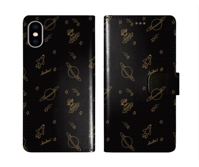 [Galaxy A22 5G SC-56B] iPhone16 ケース スカラー スマホケース 手帳型 iPhone16 Pro ケース アイフォン16 15 14 13 12 11 スマホカバー 全機種対応 手帳 ScoLar 宇宙 ロケット 土星 流れ星 