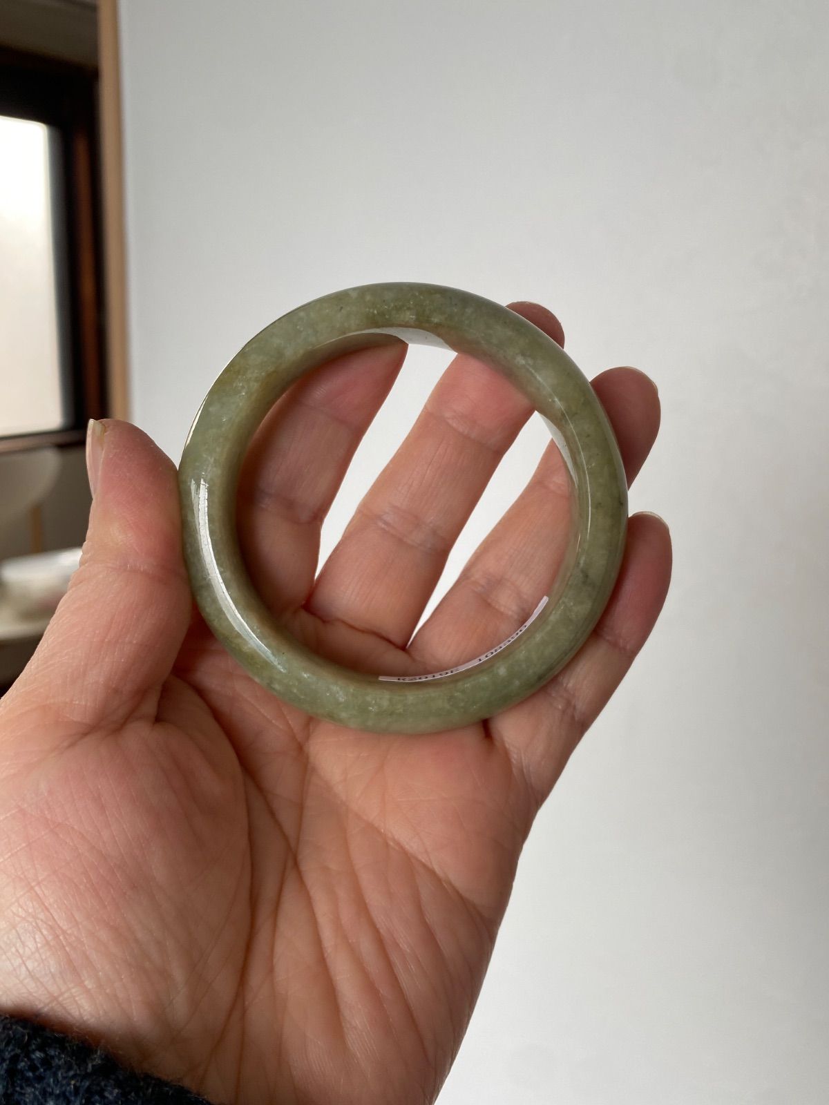 本翡翠 バングル 春彩 58mm 天然 A貨 ミャンマー翡翠無処理無着色