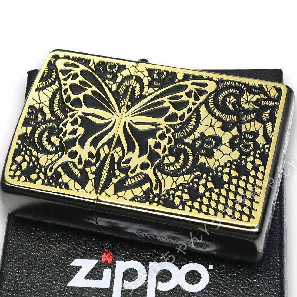 zippo☆限定☆ブラックメタルGD☆セクシー＆バタフライ☆ジッポ