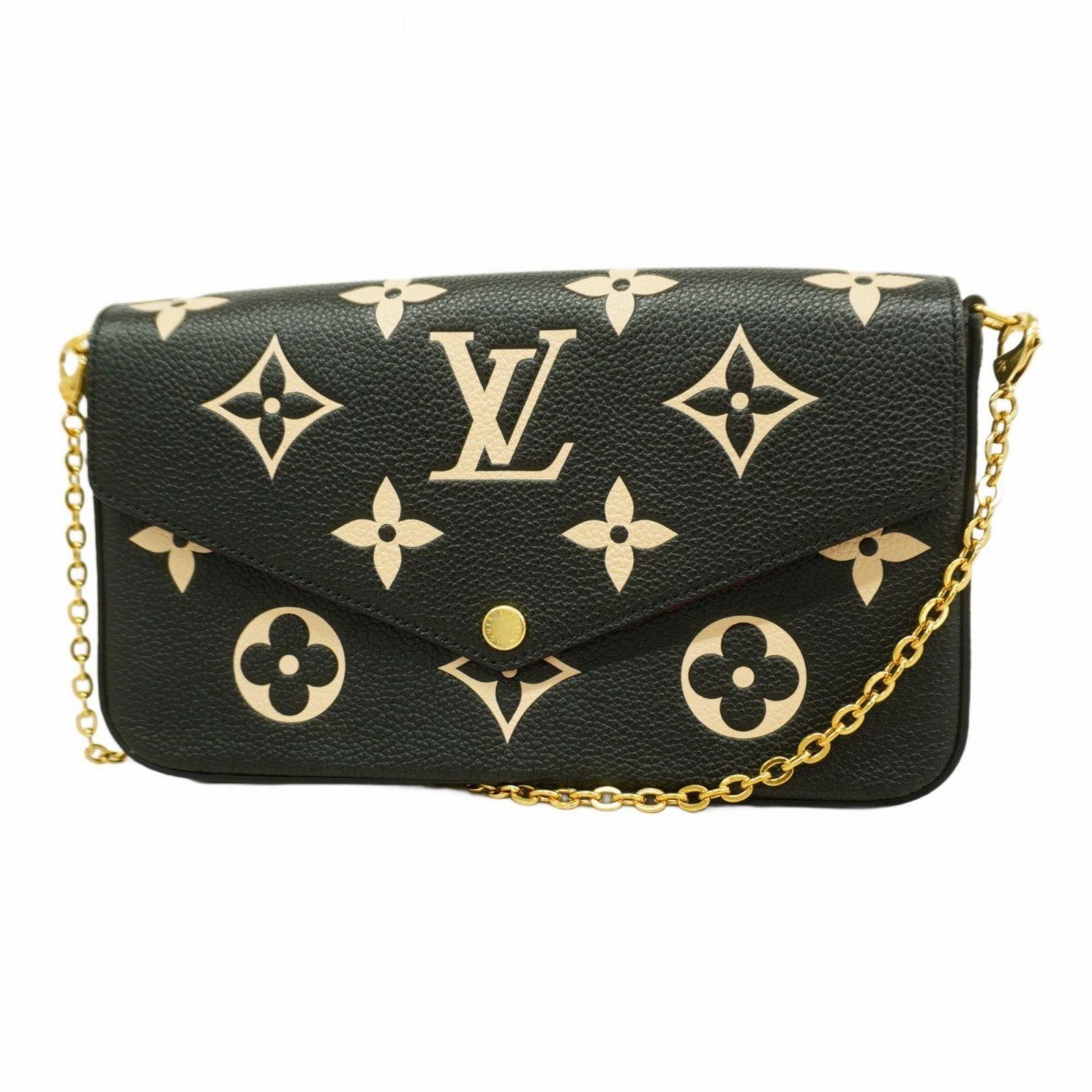 ルイ ヴィトン Louis Vuitton ルイ ヴィトン ショルダーウォレット モノグラム アンプラント ポシェットフェリシー M80482 ブラック ベージュレディース