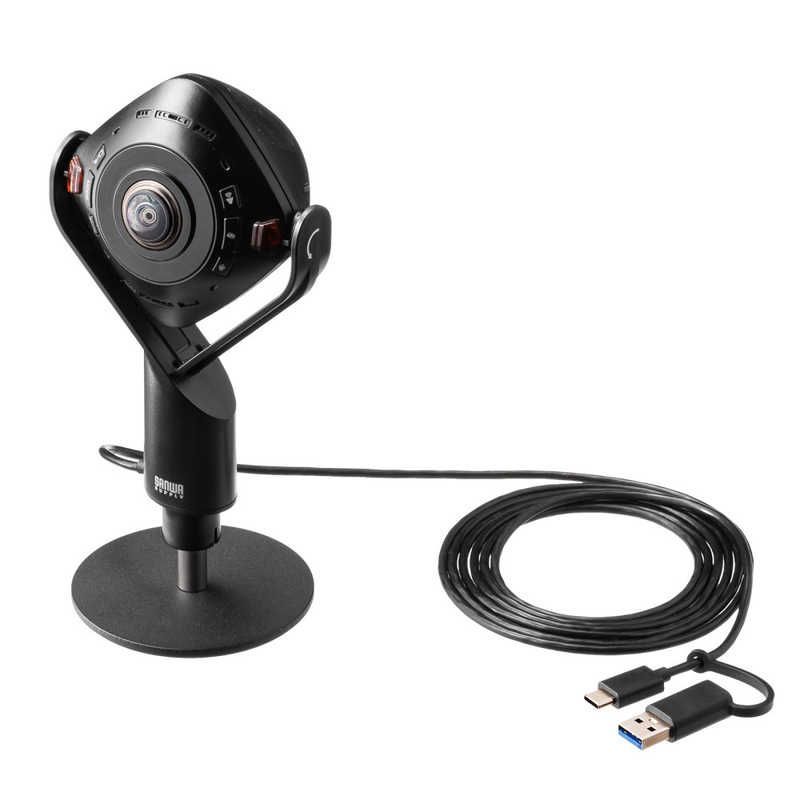 送料無料 ♥ 未開梱 サンワサプライ Webカメラ スピーカー内蔵360度Webカメラ CMS-V71BK