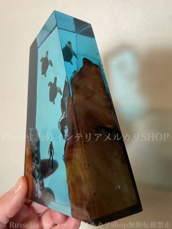 ナイトライト レジンアート 亀 ダイバー 海洋生物 おしゃれ かわいい USB 給電 コンパクト ベッドライト 間接照明 卓上ライト ギフト 4-7 NEXPOTALLINN_EU