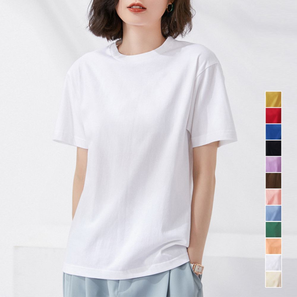 Tシャツ レディース 半袖 無地 ロングT クルーネック tシャツ