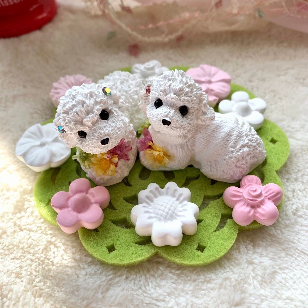 ドライフラワーくまさんセット♡アロマストーン