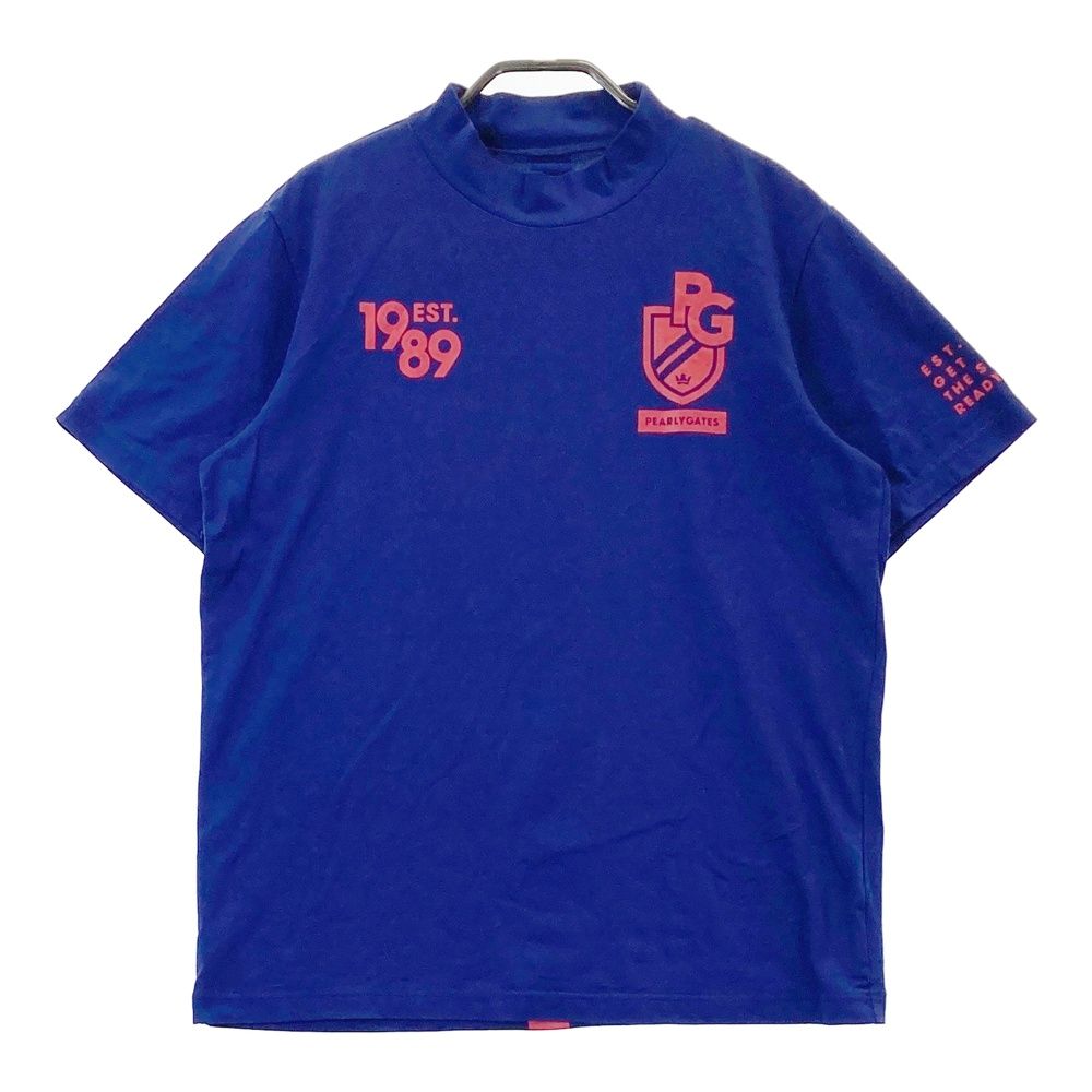 サイズ：5 PEARLY GATES パーリーゲイツ ハイネック 半袖Tシャツ ブルー系 [240101510648] ゴルフウェア メンズ ストスト