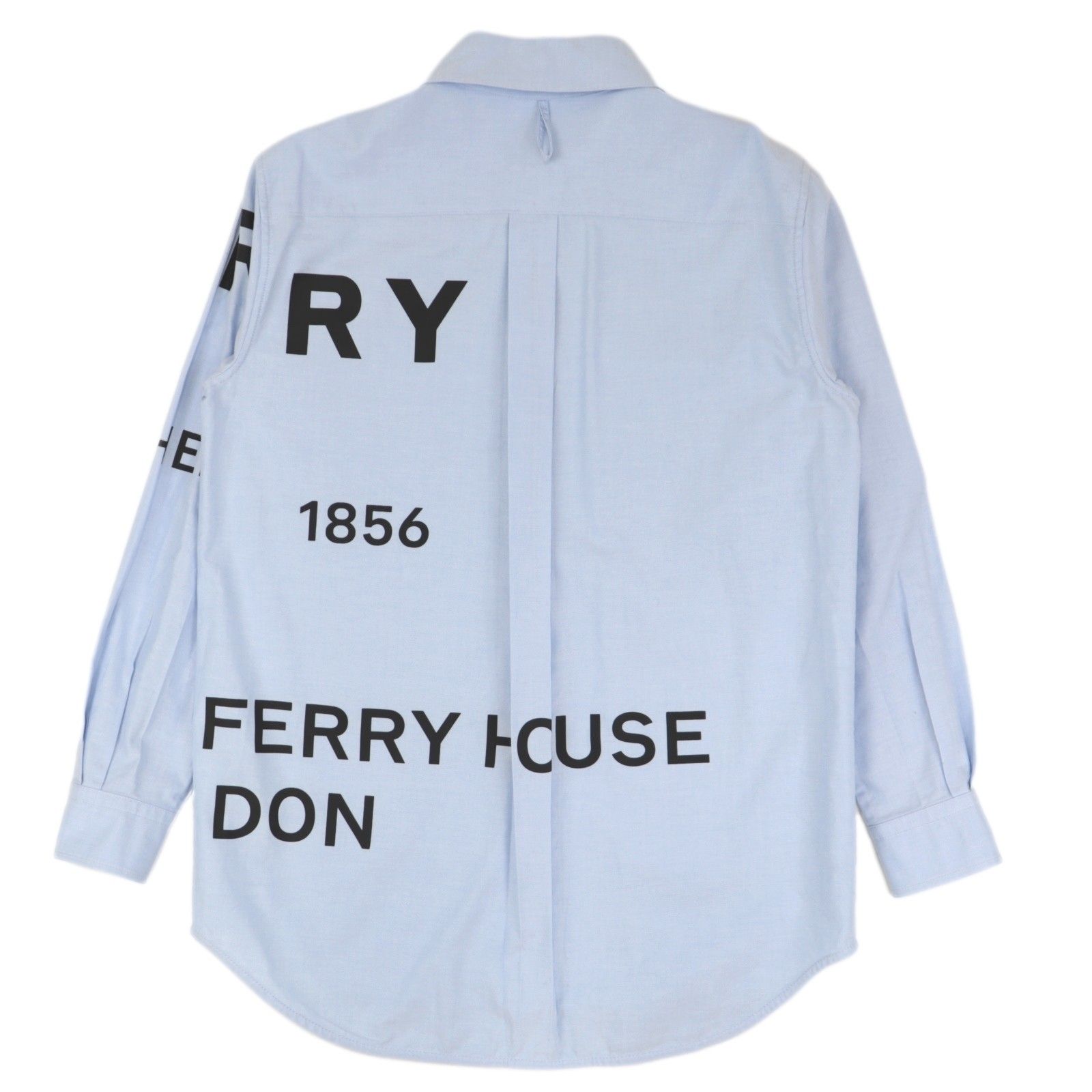 【美品】バーバリー☆ホースフェリー柄長袖シャツ 希少カラー 定番サイズ 水色 美品 バーバリー ホースフェリー オックスフォード 長袖シャツ