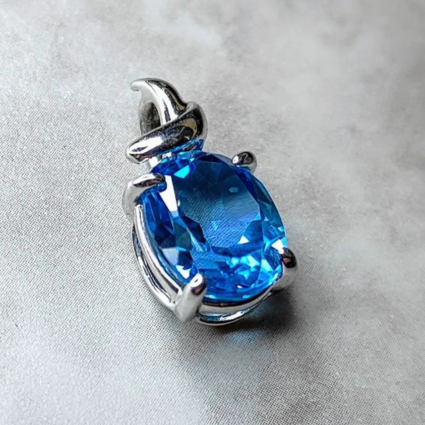 gstv プラチナ　ブルートパーズ　大粒　ペンダントトップ　11ct ブルートパーズ ネックレス ペンダント 8.0ct SV925 トパーズ