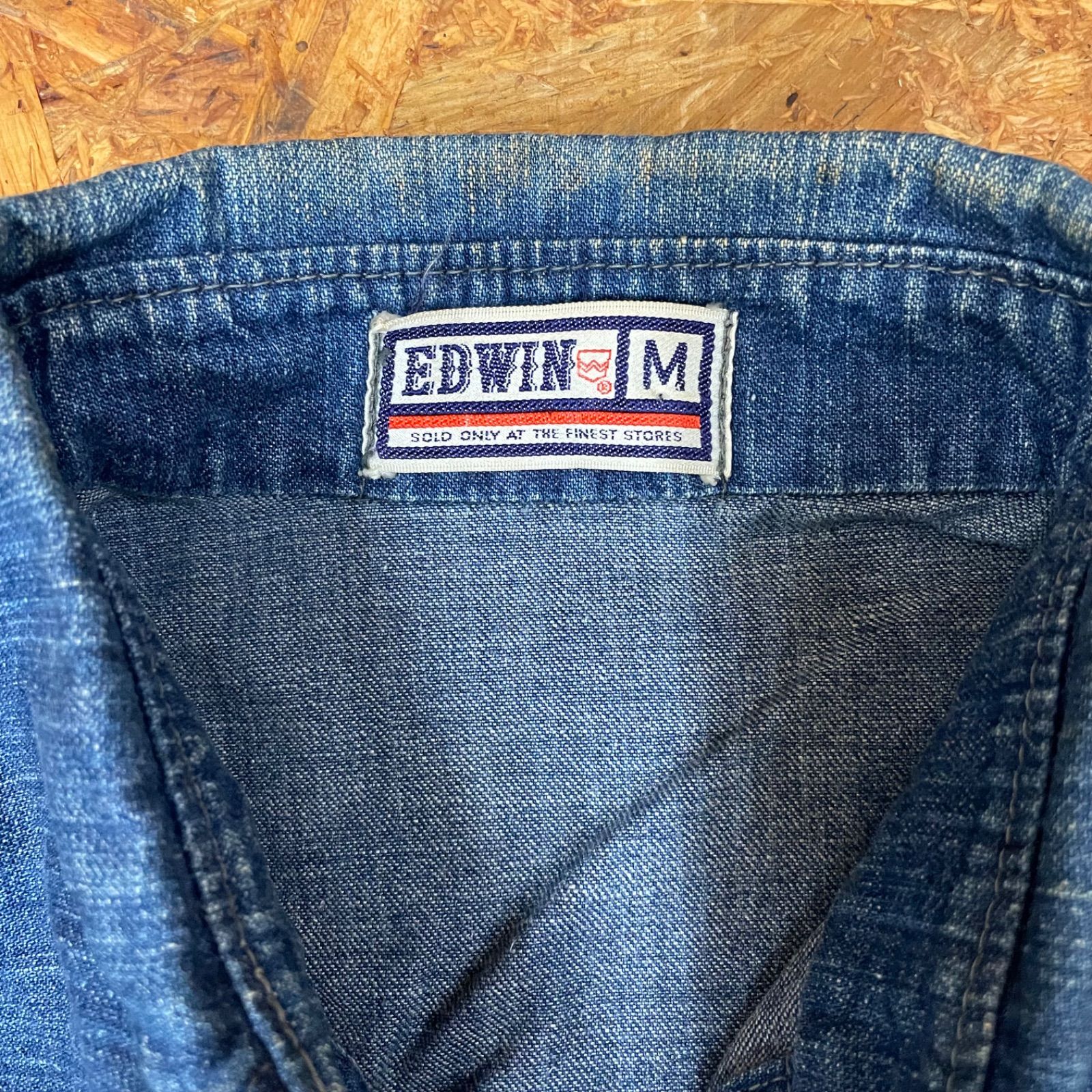 70s~'80s ヴィンテージ EDWIN デニムシャツ M エドウィン ワークシャツ カバーオール メンズ MEN'S アンティーク 古着 -  メルカリ