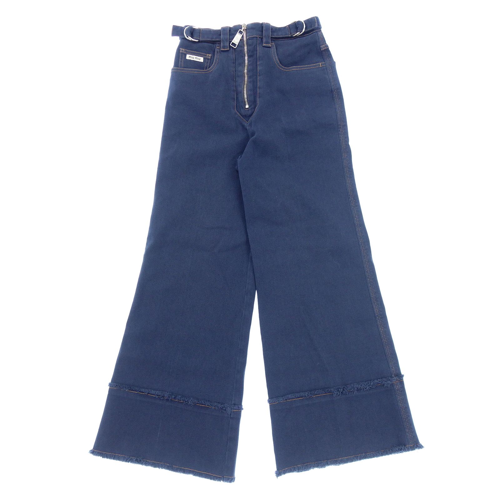 ミュウミュウ デニムパンツ フレア センタージップ miu miu サイズ36  