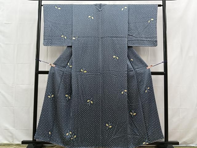 『逸品』上質の小紋　正絹　美品 平和屋着物□上質な小紋 辻が花 金彩 正絹 逸品 DAAQ7400ud