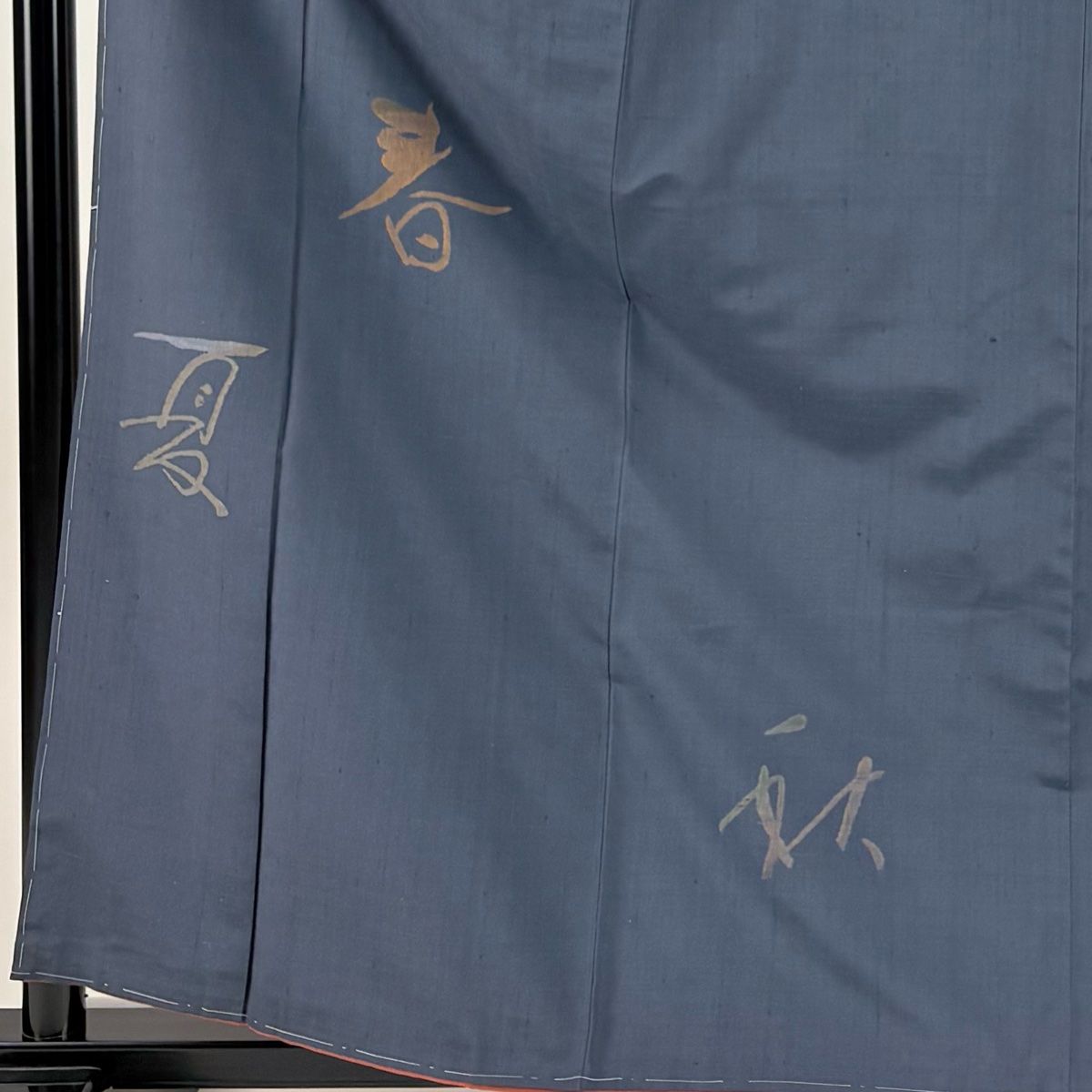 付下げ 身丈161.5cm 裄丈64.5cm M 袷 紬地 春夏秋冬 青灰色 正絹 秀品