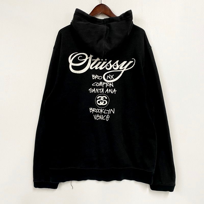 スウェット　XL　ワールドツアー　STUSSY　黒 希少】stussy ステューシー☆ワールドツアー スウェット 黒 L ②