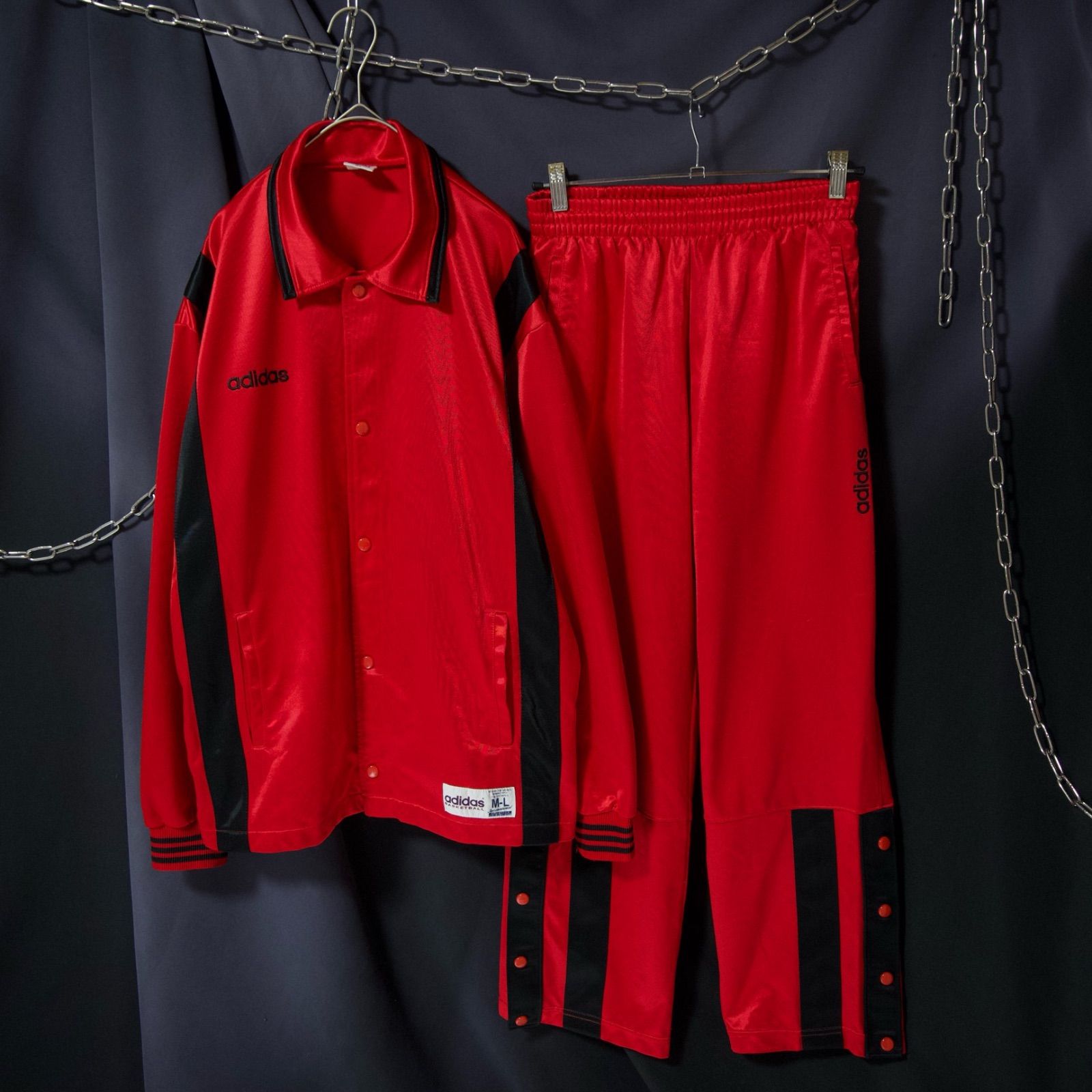 90s Adidas Descente Setup Coach Jacket Side Snap Track Pants