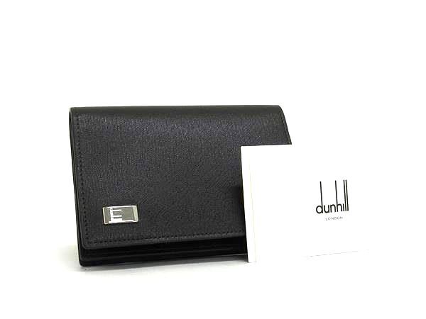 ♥ dunhill ダンヒル サイドカー レザー カードケース パスケース 名刺入れ メンズ ブラック系 FR4285