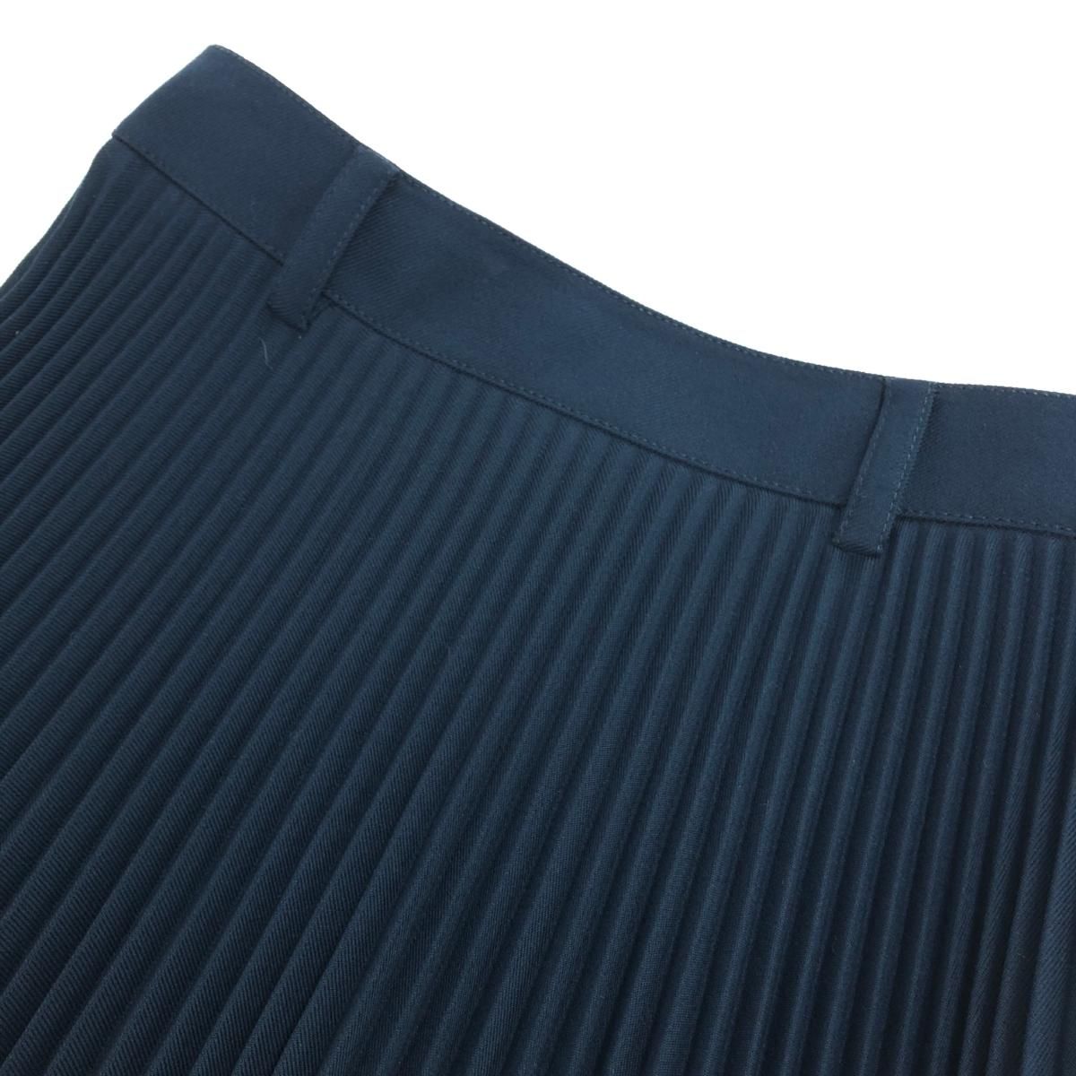 良好 PRADA プラダ プリーツスカート サイズ:38 ネイビー レディース