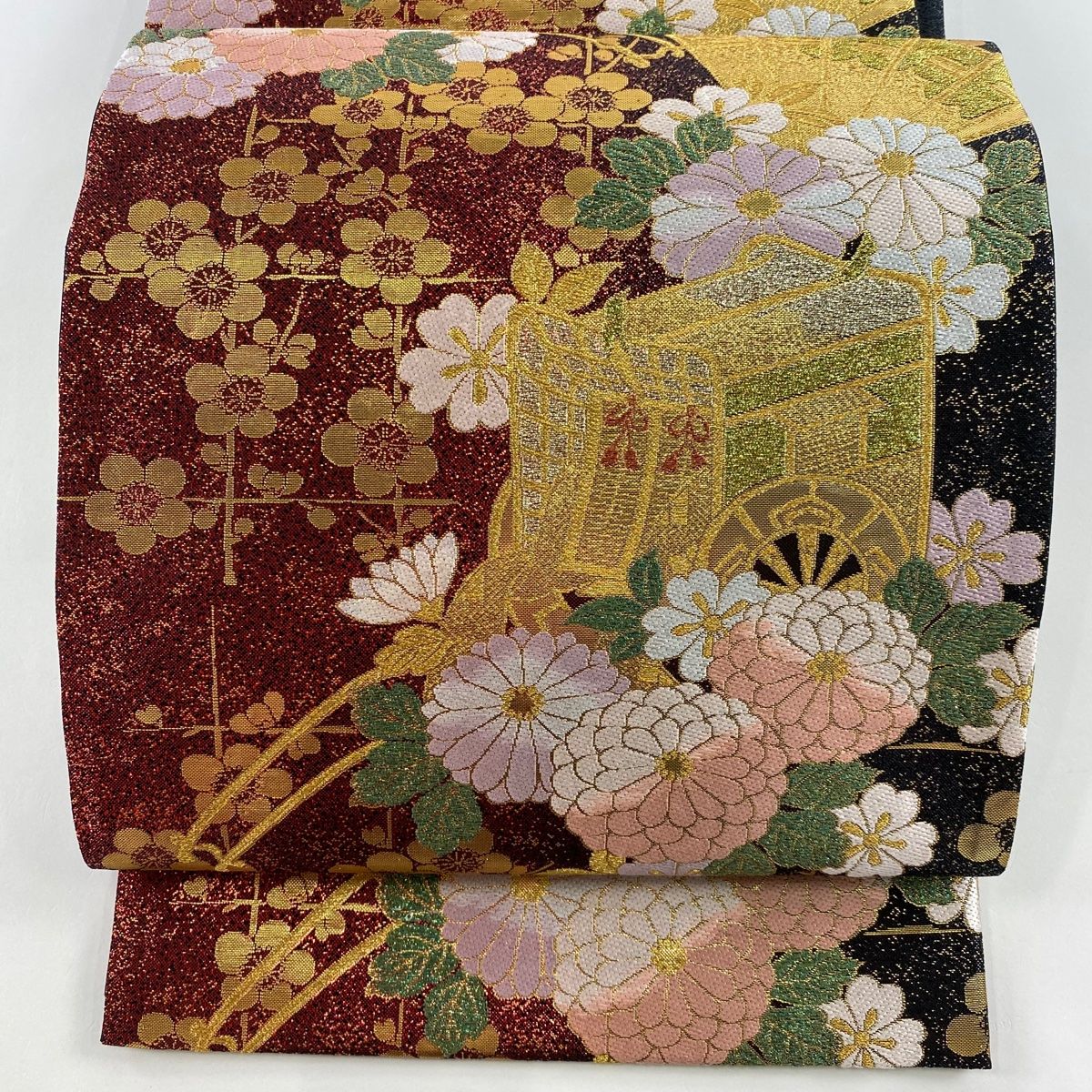 O0763 オールシーズン 美品 逸品 しょうざん謹製 すくい織 雪輪 正絹袋帯 O0763 オールシーズン 美品 逸品 しょうざん謹製 すくい織 雪輪