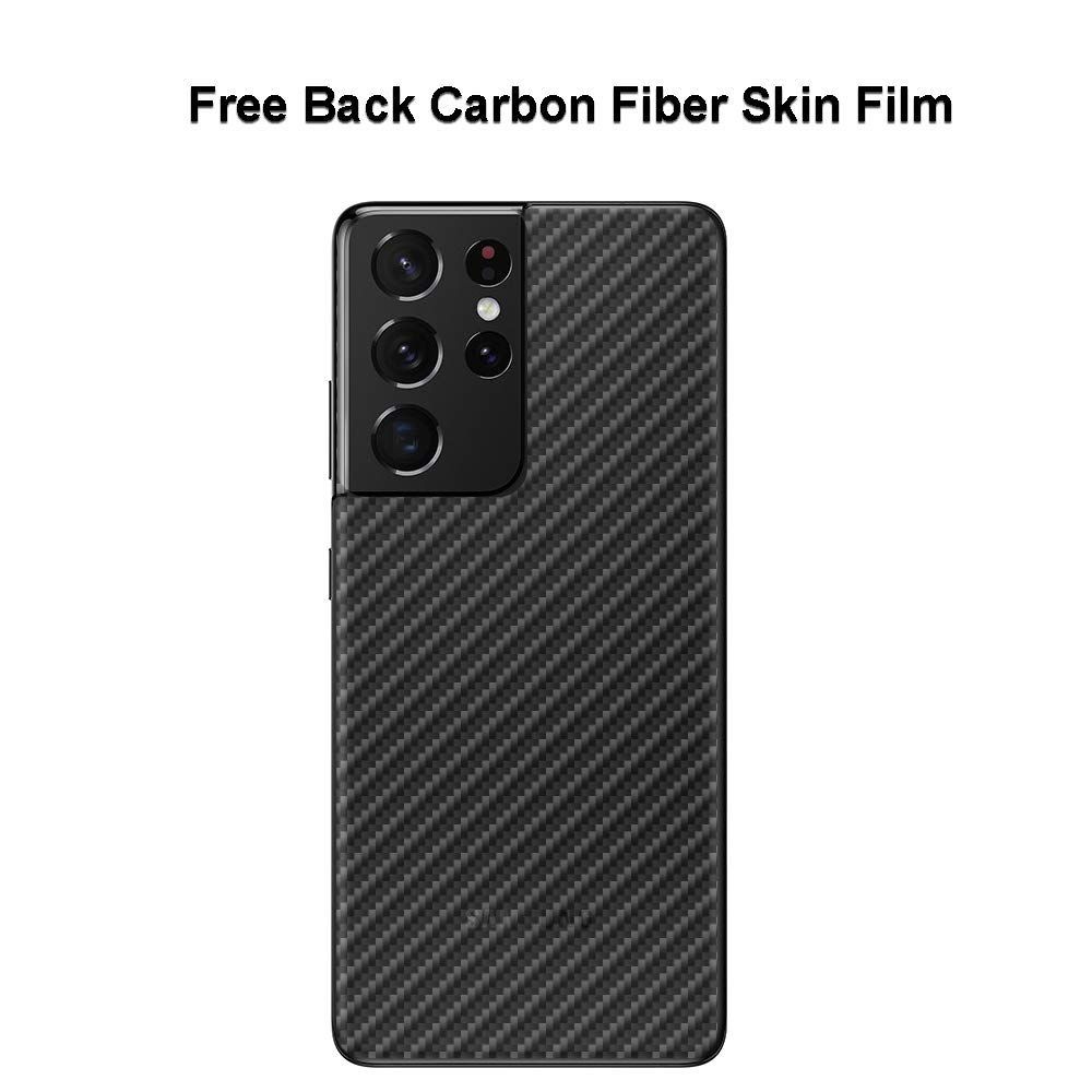 スマートフォン・携帯電話 【人気商品】指紋認証対応 背面保護フィルム付き カメラレンズプロテクター付き 専用保護フィルム2枚入り 5G 気泡な Ultra S21 Galaxy Samsung Ibywind