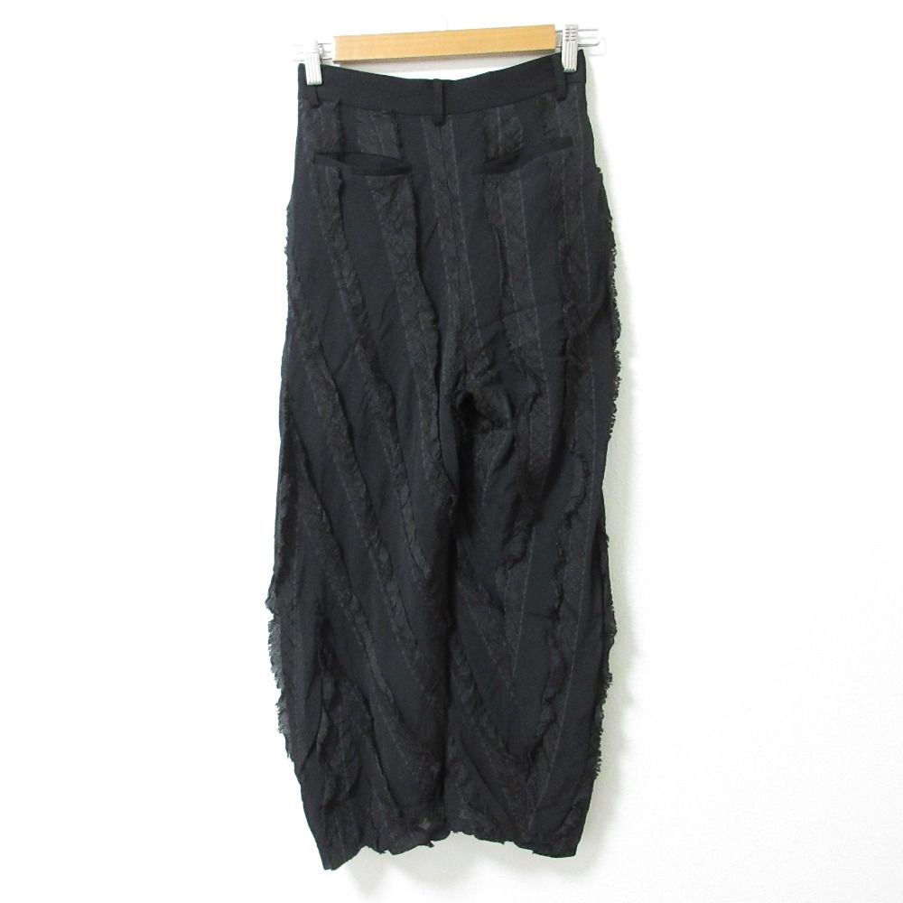 25SS TODAYFUL トゥデイフル Sheer Jacquard Trousers シアージャガード トラウザーズパンツ サイズ36 ブラック レディース 古着