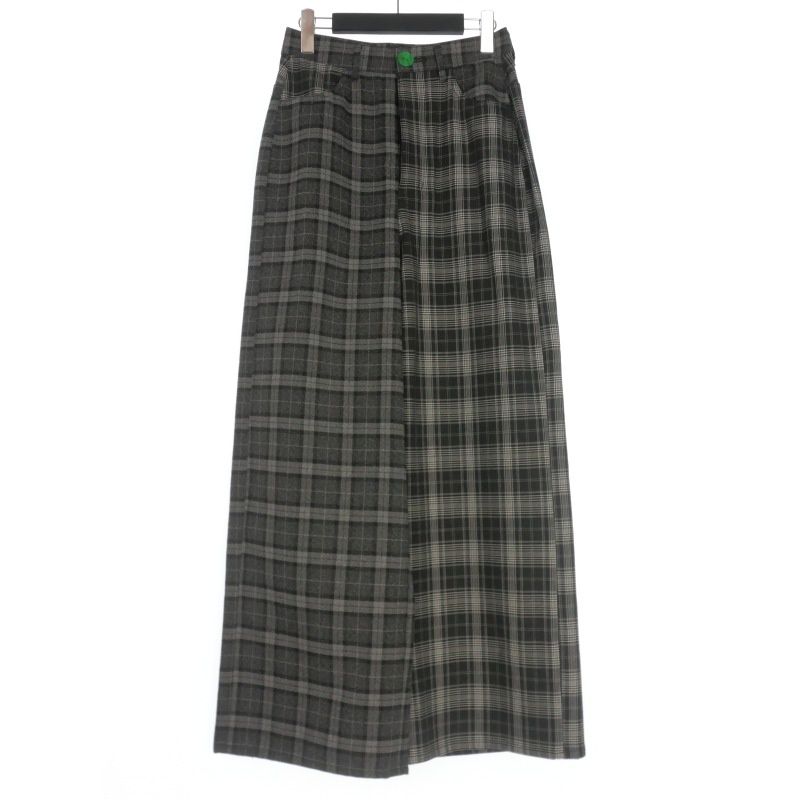 ナゴンスタンス nagonstans 22AW チェック柄 切替 ワイドパンツ  