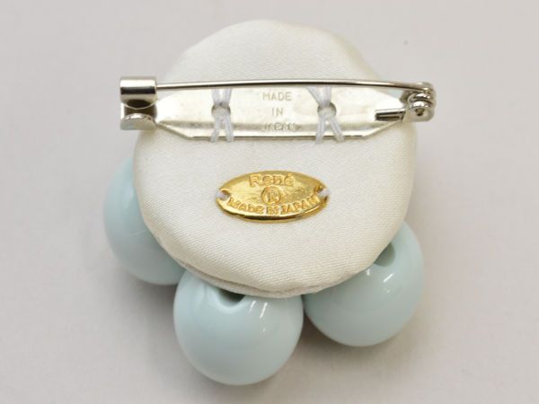 ルネ Rene ブローチ フラワーモチーフ ブルー レディース j_p F-ACE1657