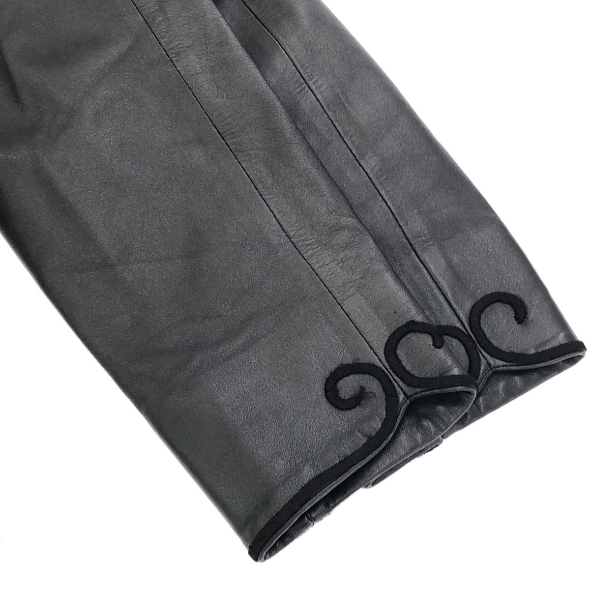 FENDI フェンディ パイピングレザーハーフコート ブラック 46 - メルカリ 