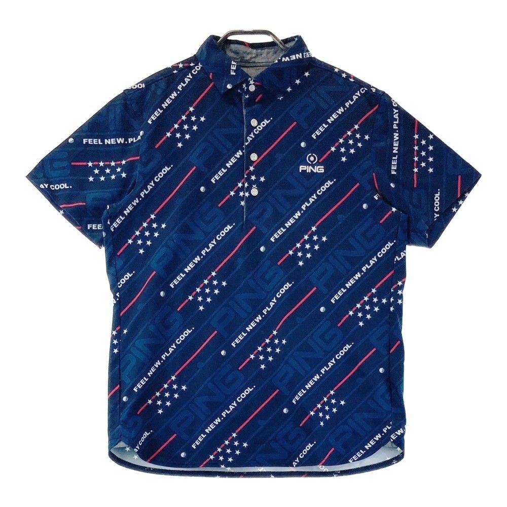 Ping] メンズ 半袖 ポロシャツ (バイアスデジタルロゴ) / ゴルフ / 621
