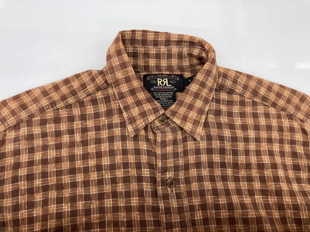ダブルアールエル RRL 90s 三ツ星タグ SHIRT ステンカラー フロント