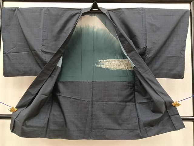 RK-1058 紳士着物 大島紬 アンサンブル 亀甲絣 着物 正絹 袷