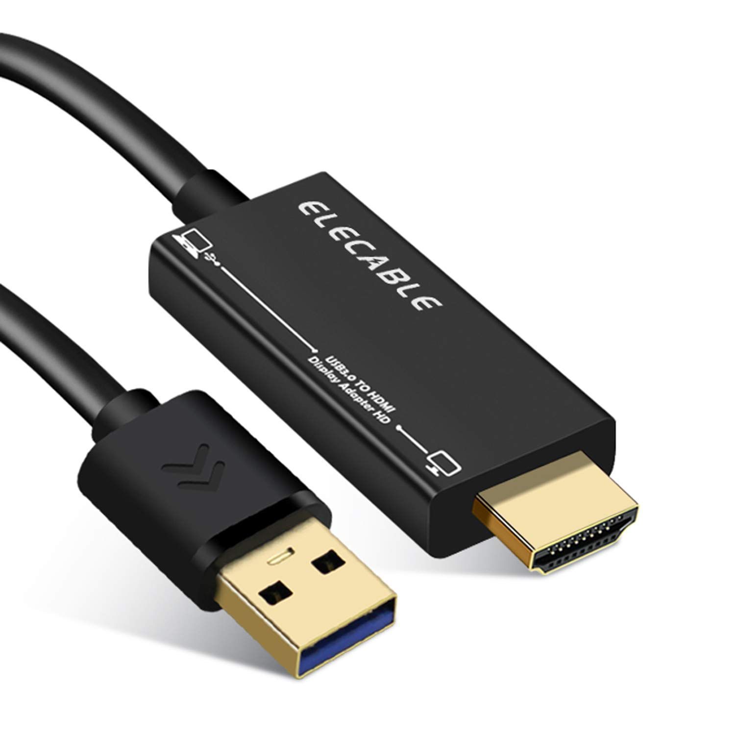 【数量限定】11/10/8/7 用、USB 3.0 アダプターケーブル、macOS/Windows - HDMI HDMI オス HD - 1080P モニターディスプレイビデオアダプター/コンバーターコード。 USB (1.8M)。