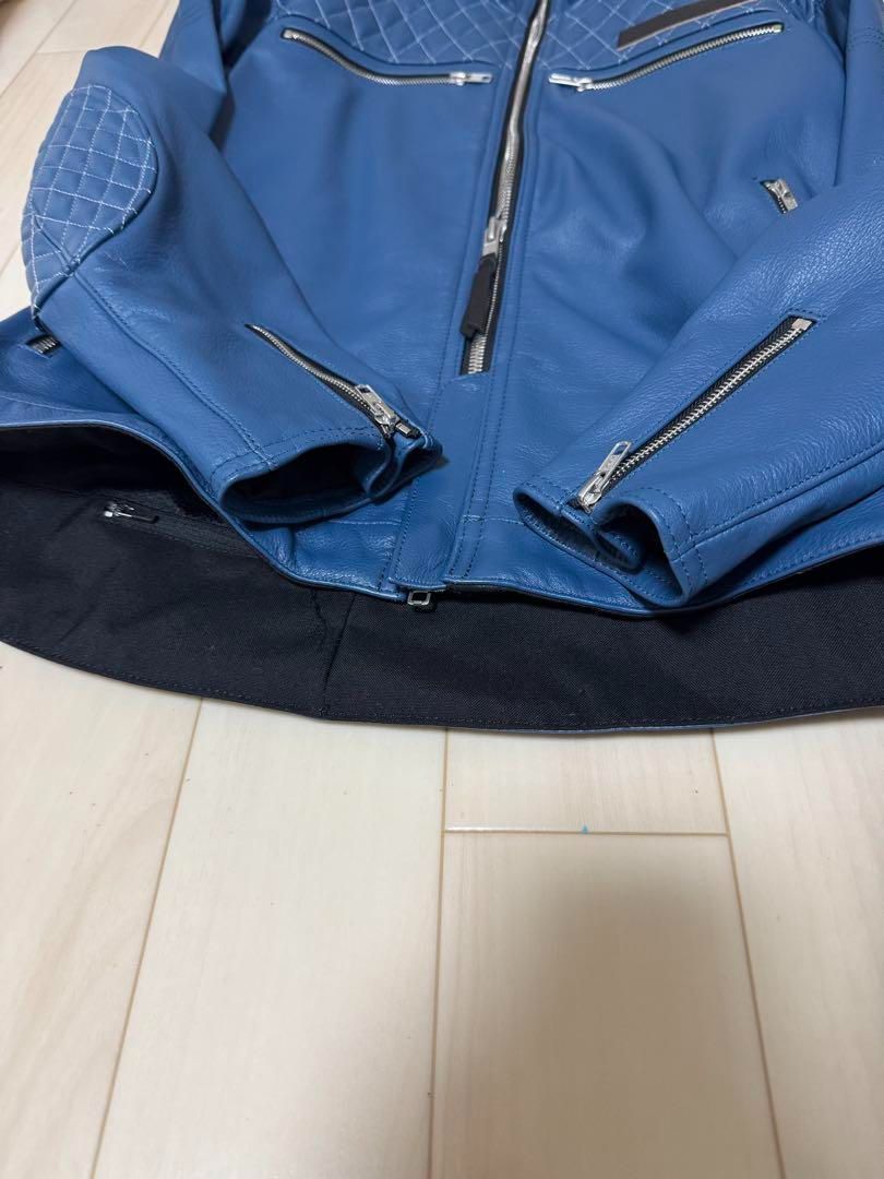 クシタニ 46worksアーカナレザージャケット LL ブルー K-0726W