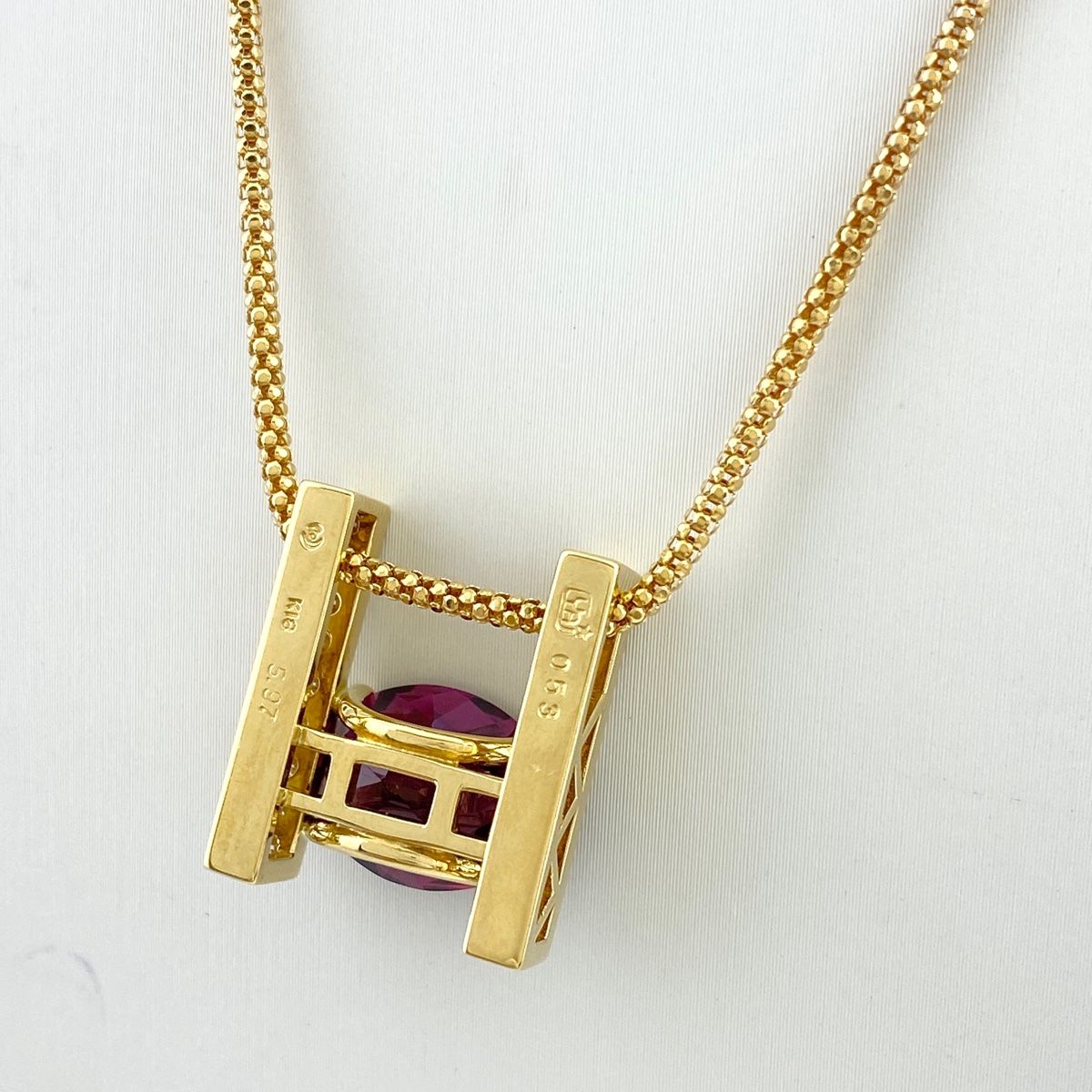 タサキ TASAKI ガーネット デザインネックレス YG イエローゴールド  