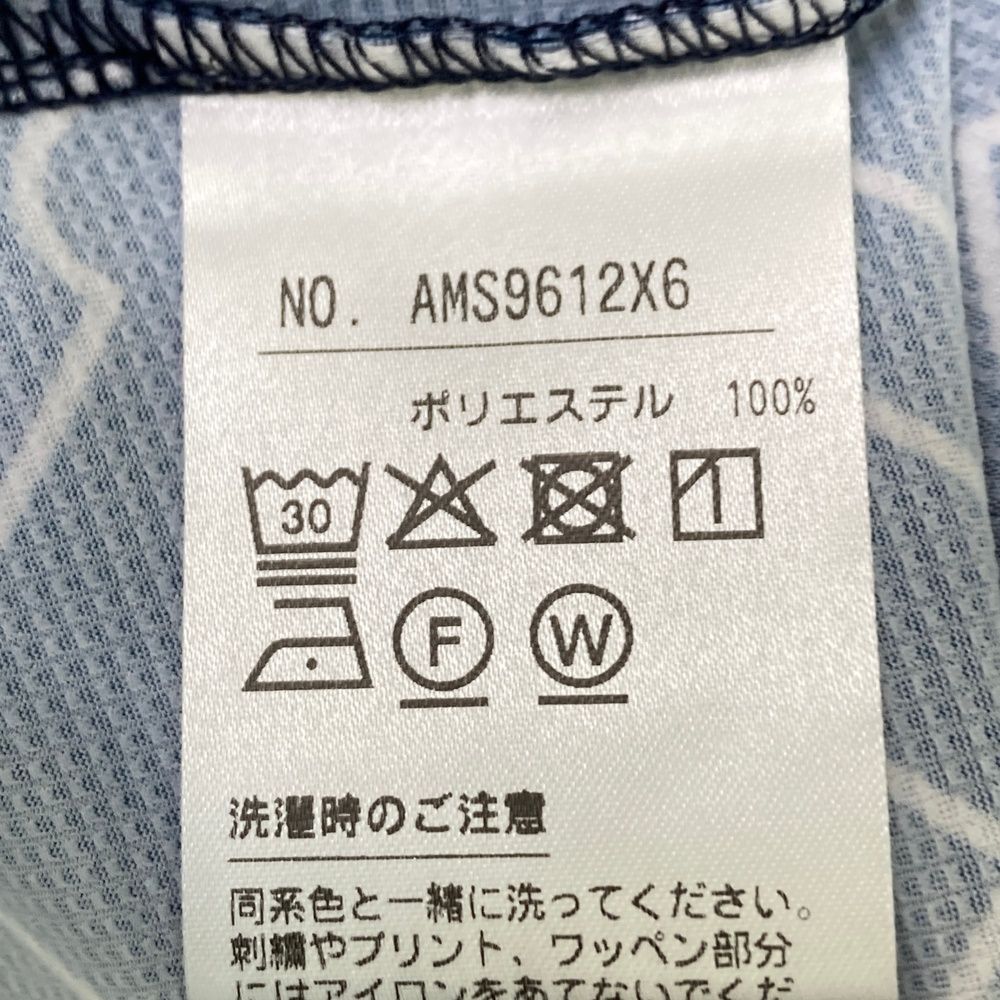 サイズ：M AND PER SE アンパスィ 2022年 半袖ポロシャツ ボタンダウン apロゴ総柄 ネイビー系 [240101485541] ゴルフウェア メンズ ストスト サイズ：M AND PER SE アンパスィ 2022年 半袖ポロシャツ ボタン