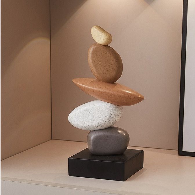 和モダン 積み石オブジェ 置物 装飾 インテリア 石 アート