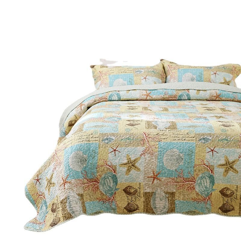 寝具 キルトベッドカバー3点セット綿マルチカバー キルティング 1228-5
