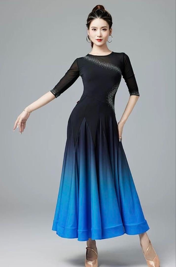 アイテム入荷！ ♥ 煌めくストーン付きスタンダード練習着 Mサイズ ダンスパーティーにも 全品本物!