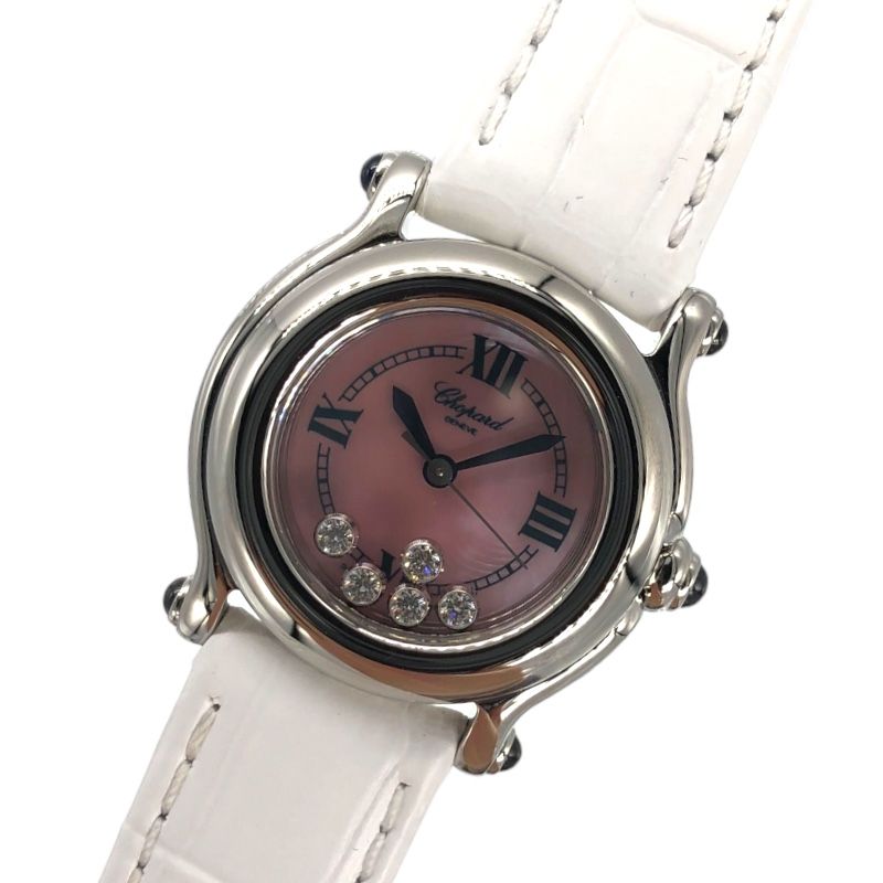 Chopard ショパール Chopard ハッピースポーツ 27/8245-23 ピンクシェル SS/社外レザーベルト 腕時計 レディース