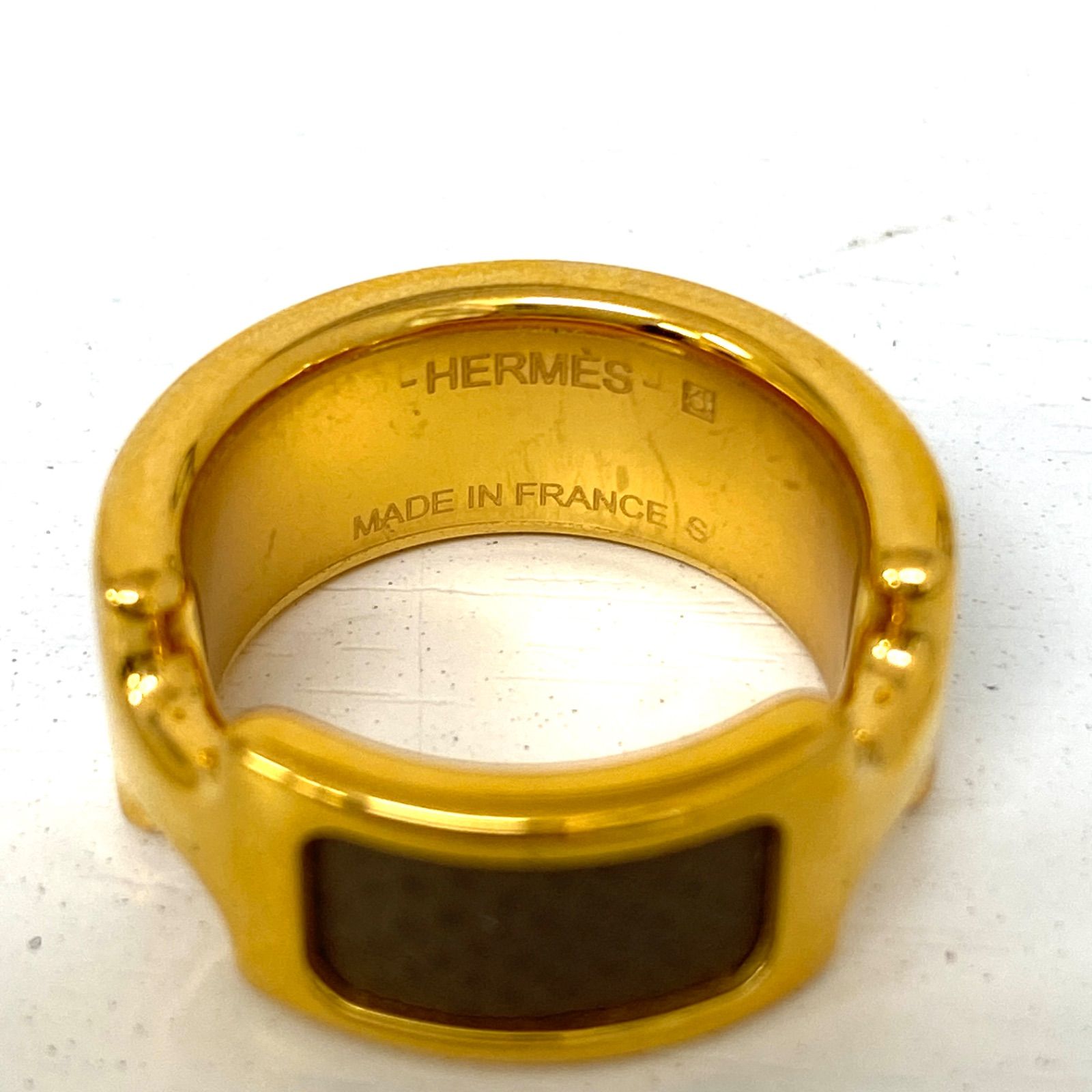 HERMES エルメス オランプ リング サイズS エトゥープ PM イエロー 