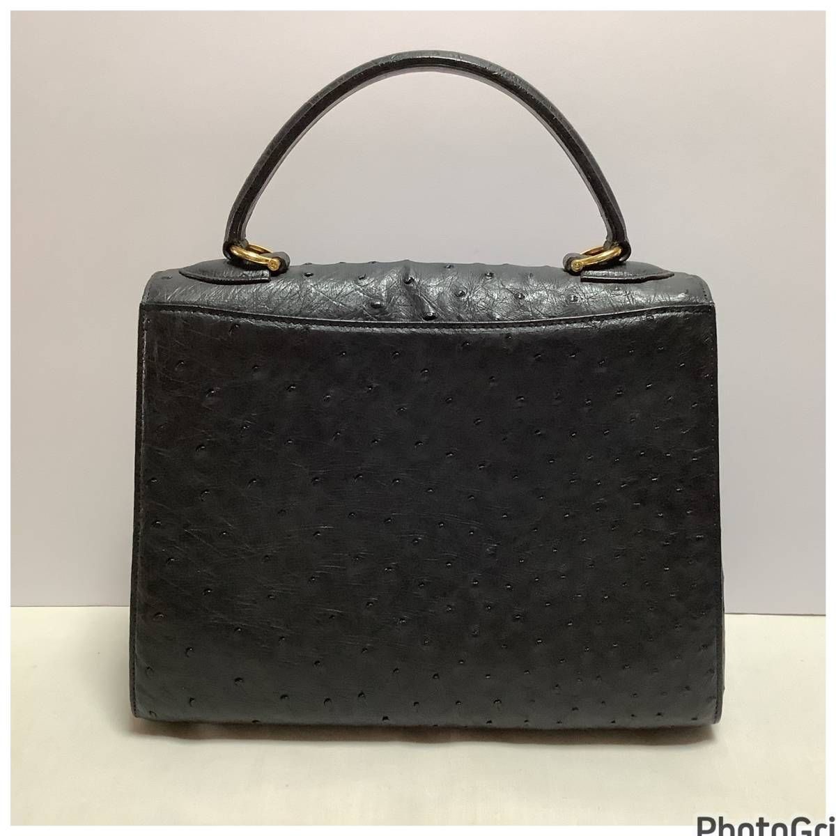 CALVAHOUSE　真正　オーストリッチ　ハンドバック