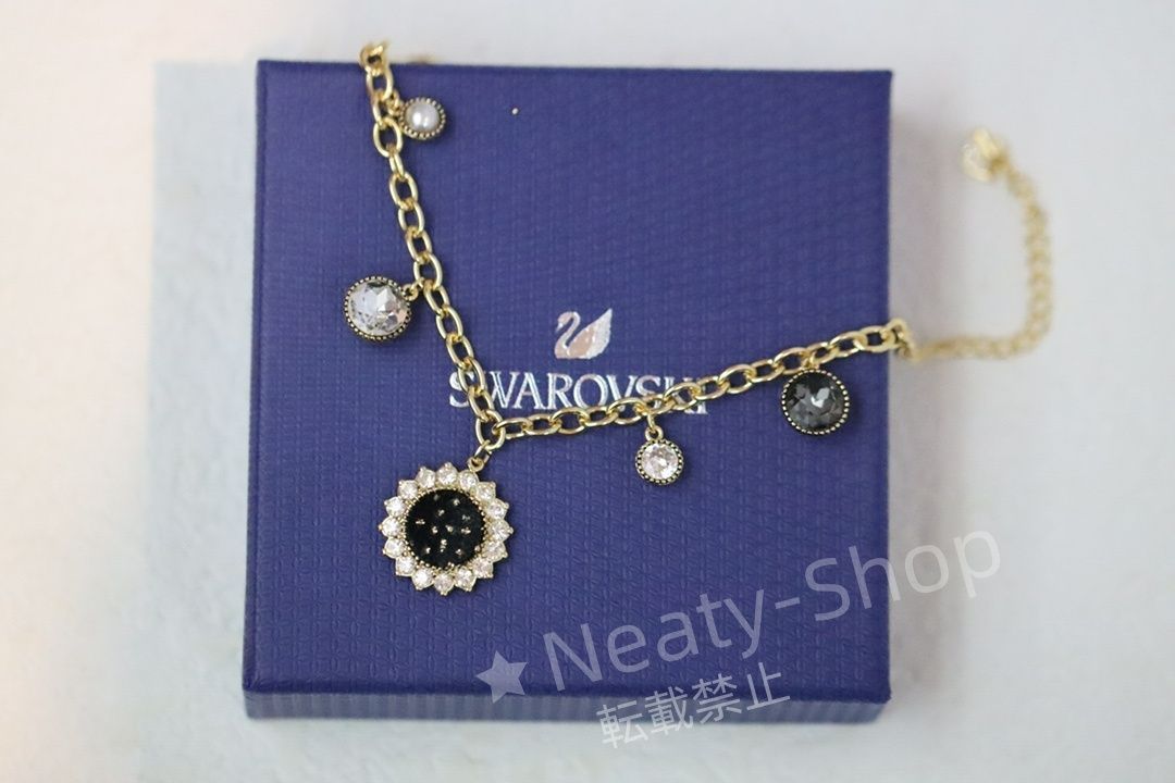 💗新品💗Swarovski  ファッショレトロ風ブラックサンフラワークリスタルブレスレット