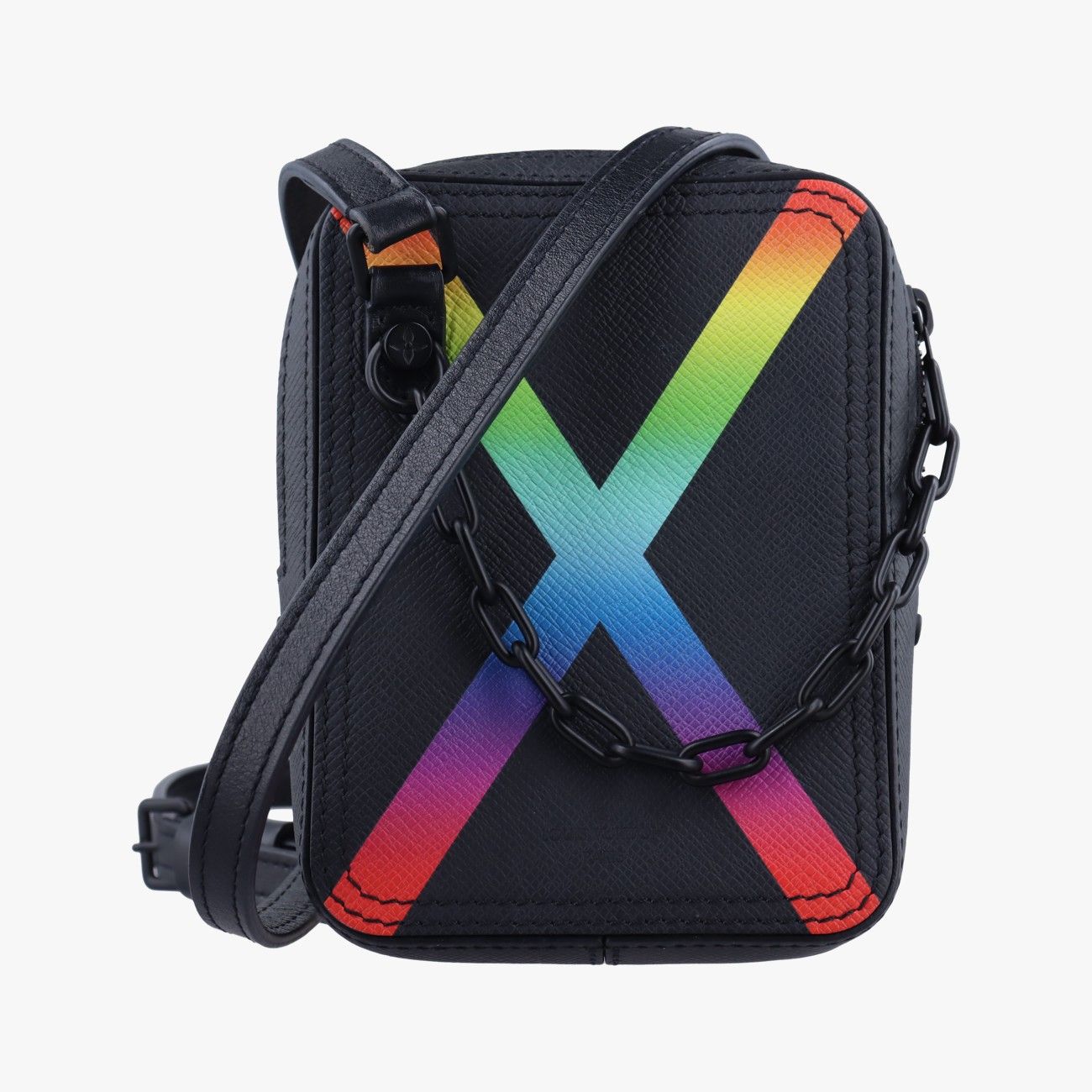 ルイヴィトンLouis Vuittonダヌーブメッセンジャー ブラック×レインボー タイガ M30332 CA1189 ICチップ