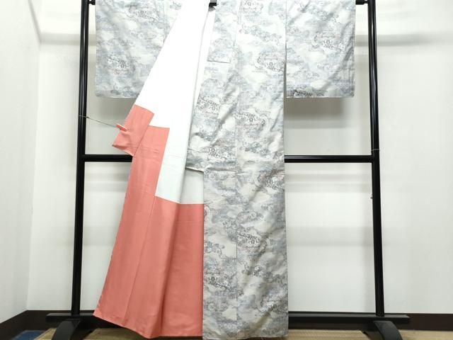 平和屋着物○本場大島紬 白大島 時代祭の夜 正絹 逸品 CAAS8594vf