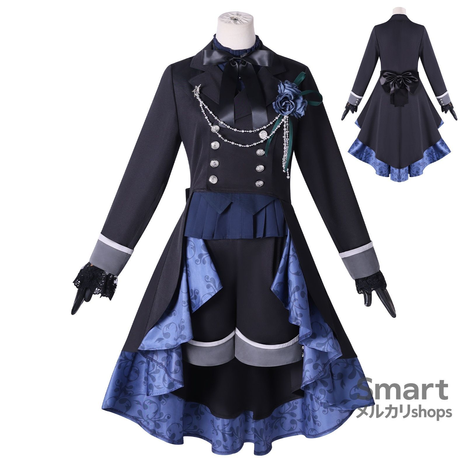 コスプレ 衣装 黒執事 シエル 黒薔薇篇 ドレス風 アニメ キャラクター 仮装 舞台 コスチューム 扮演服 M250922-10
