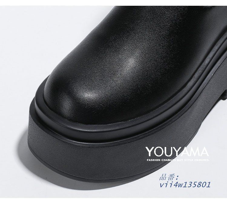 スクエアトゥ ニーハイブーツ