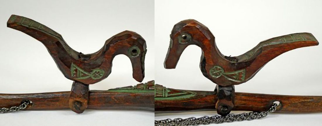 砂澤 ビッキ「樹鈴二連啄木鳥（キツツキ）ペンダント（約17.6cm